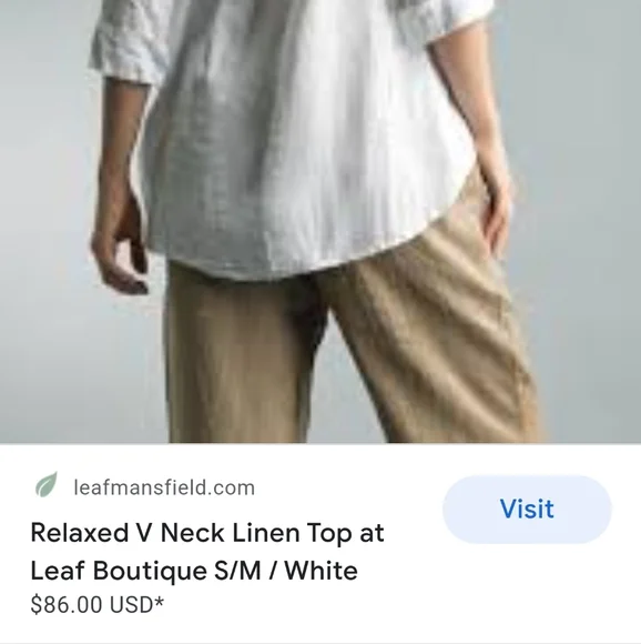 Hot cotton white linen blouse - Picture 4 of 6